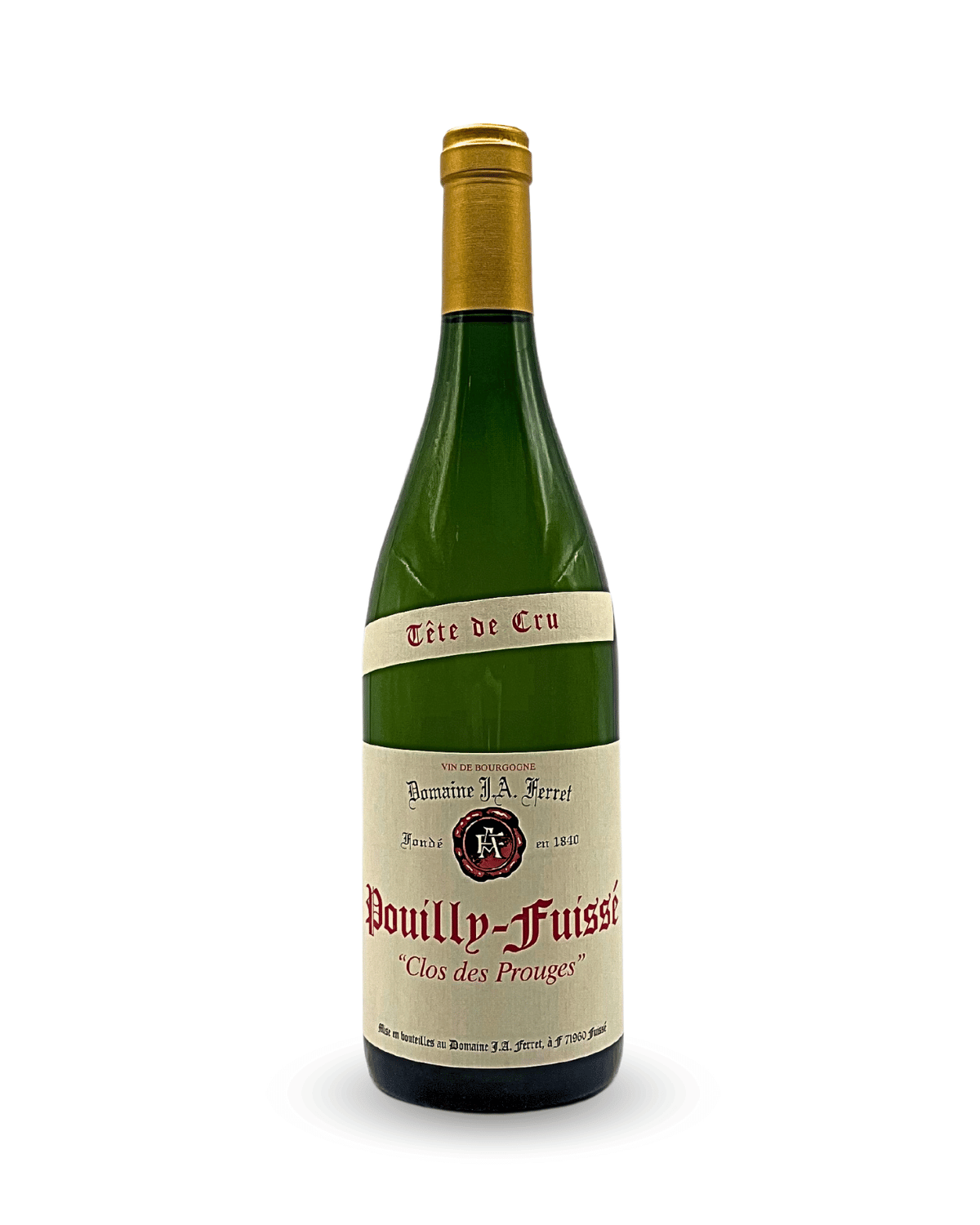 Pouilly Fuissé, "Le Clos des prouges", Tête de Cru, J.A. Ferret, 2015
